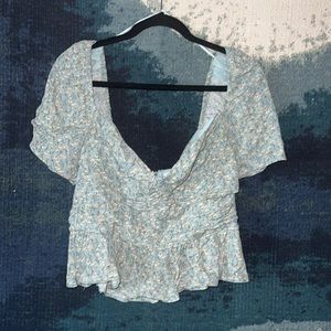 ASTR the label blue ditsy top